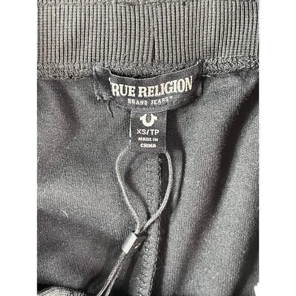 True Religion Tracksuit Sweatsuit Womens XS Black Full Zip Jacket Athletic NWT - Picture 3 of 13